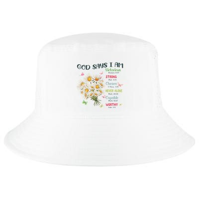 Bible Verse God Says I Am Christian Faith Baby Girl Cool Comfort Performance Bucket Hat