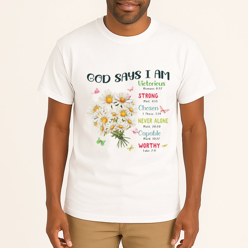 Bible Verse God Says I Am Christian Faith Baby Girl Tall T-Shirt