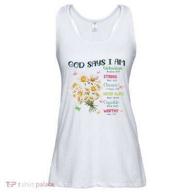 Bible Verse God Says I Am Christian Faith Baby Girl Ladies Essential Flowy Tank