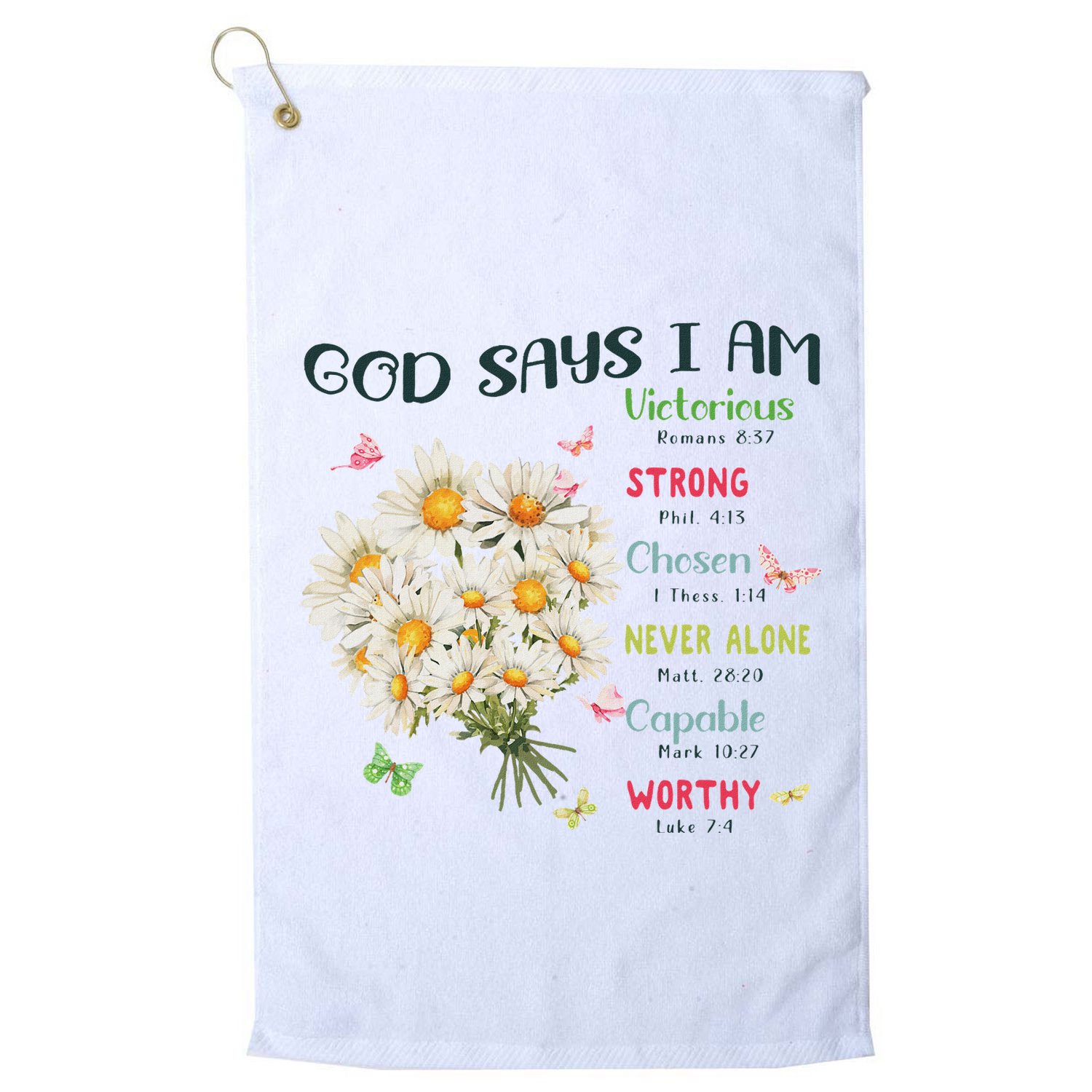Bible Verse God Says I Am Christian Faith Baby Girl Golf Towel