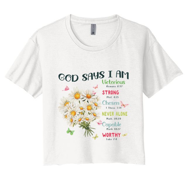 Bible Verse God Says I Am Christian Faith Baby Girl Crop Top