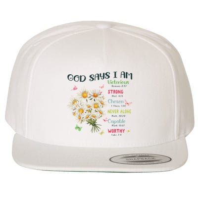 Bible Verse God Says I Am Christian Faith Baby Girl Wool Snapback Cap