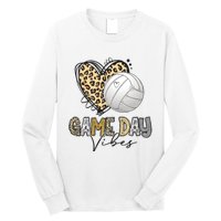 Bleached Volleyball Game Day Vibes Volleyball Mom Leopard Long Sleeve Shirt