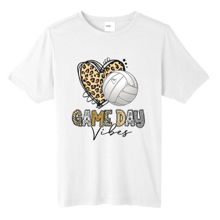 Bleached Volleyball Game Day Vibes Volleyball Mom Leopard Tall Fusion ChromaSoft Performance T-Shirt