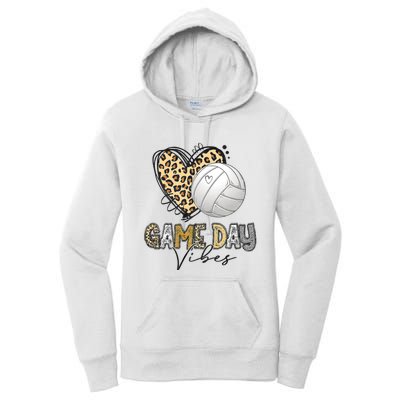 Bleached Volleyball Game Day Vibes Volleyball Mom Leopard Women's Pullover Hoodie