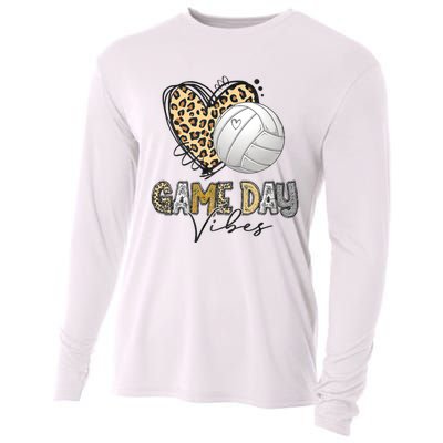 Bleached Volleyball Game Day Vibes Volleyball Mom Leopard Cooling Performance Long Sleeve Crew