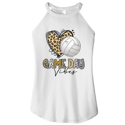 Bleached Volleyball Game Day Vibes Volleyball Mom Leopard Women’s Perfect Tri Rocker Tank