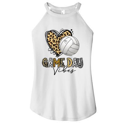 Bleached Volleyball Game Day Vibes Volleyball Mom Leopard Women’s Perfect Tri Rocker Tank