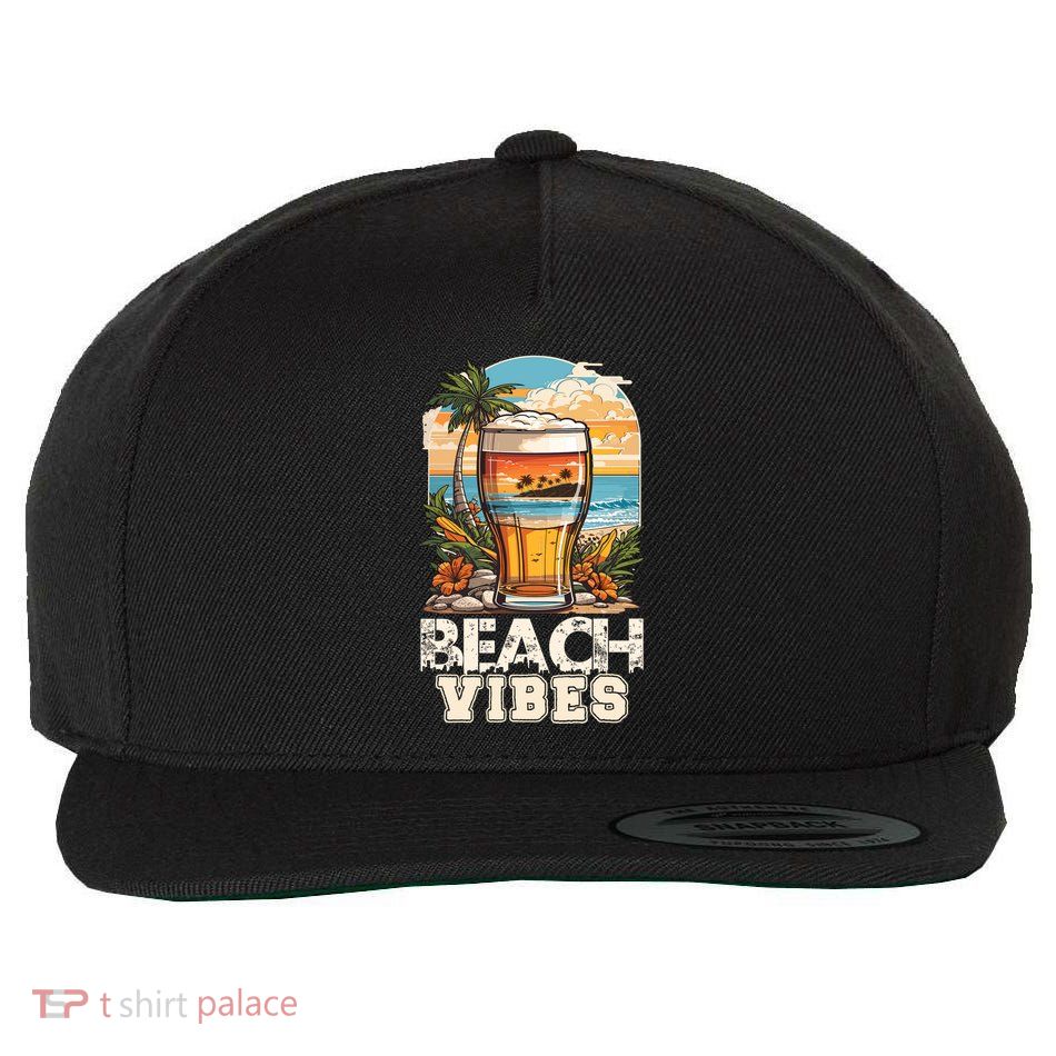 Beach Vibes Graphic Wool Snapback Cap