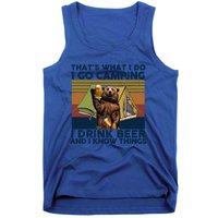 Bear Vintage I Go Camping I Beer And I Know Things Gift Tank Top