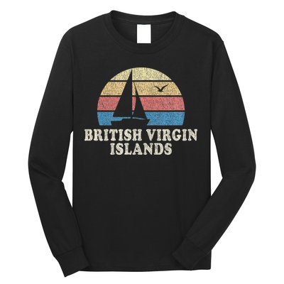 British Virgin Islands Vintage Sailboat 70s Long Sleeve Shirt