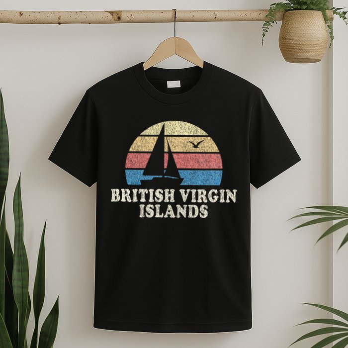 British Virgin Islands Vintage Sailboat 70s T-Shirt