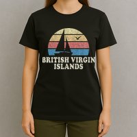 British Virgin Islands Vintage Sailboat 70s T-Shirt