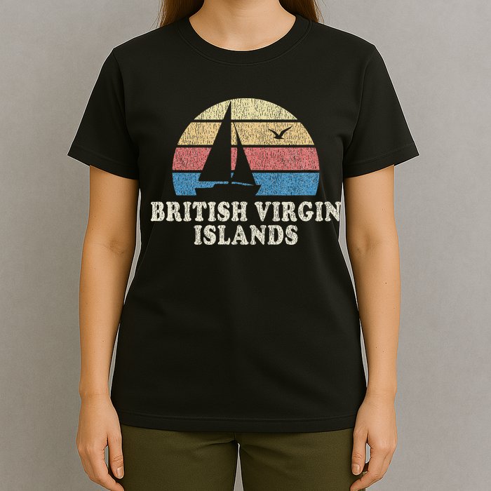 British Virgin Islands Vintage Sailboat 70s T-Shirt