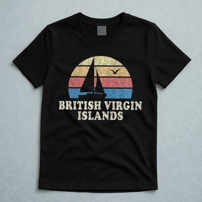 British Virgin Islands Vintage Sailboat 70s T-Shirt
