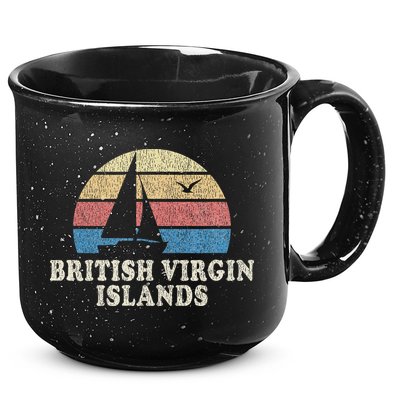 British Virgin Islands Vintage Sailboat 70s 15oz Campfire Ceramic Mug