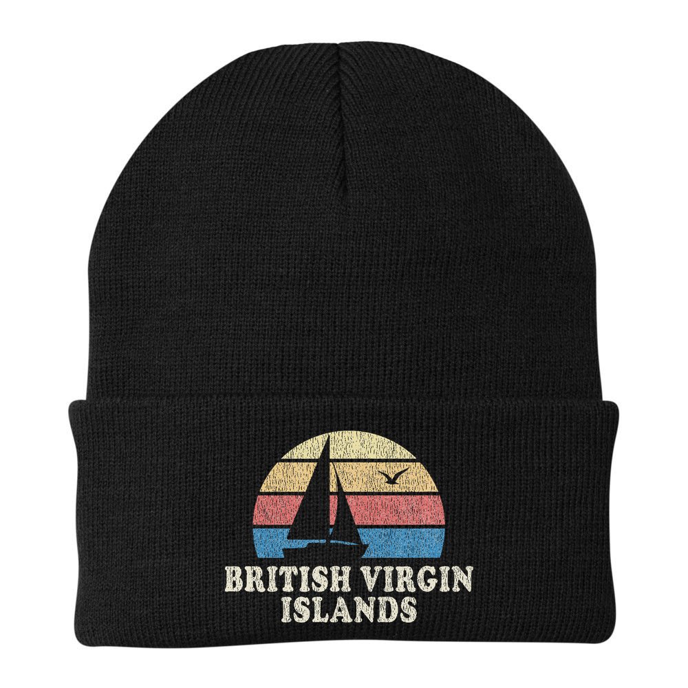 British Virgin Islands Vintage Sailboat 70s Beanie