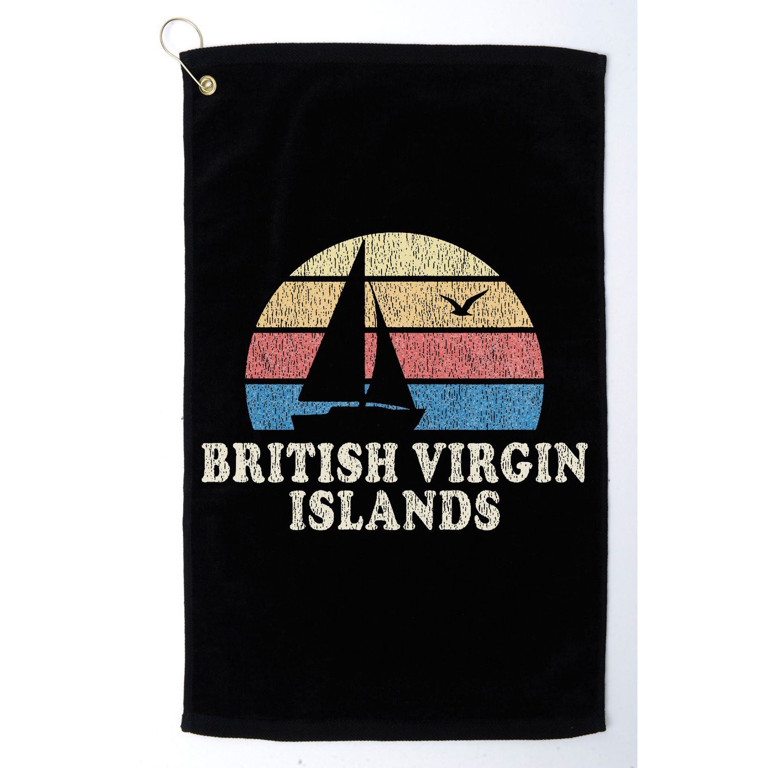 British Virgin Islands Vintage Sailboat 70s Golf Towel