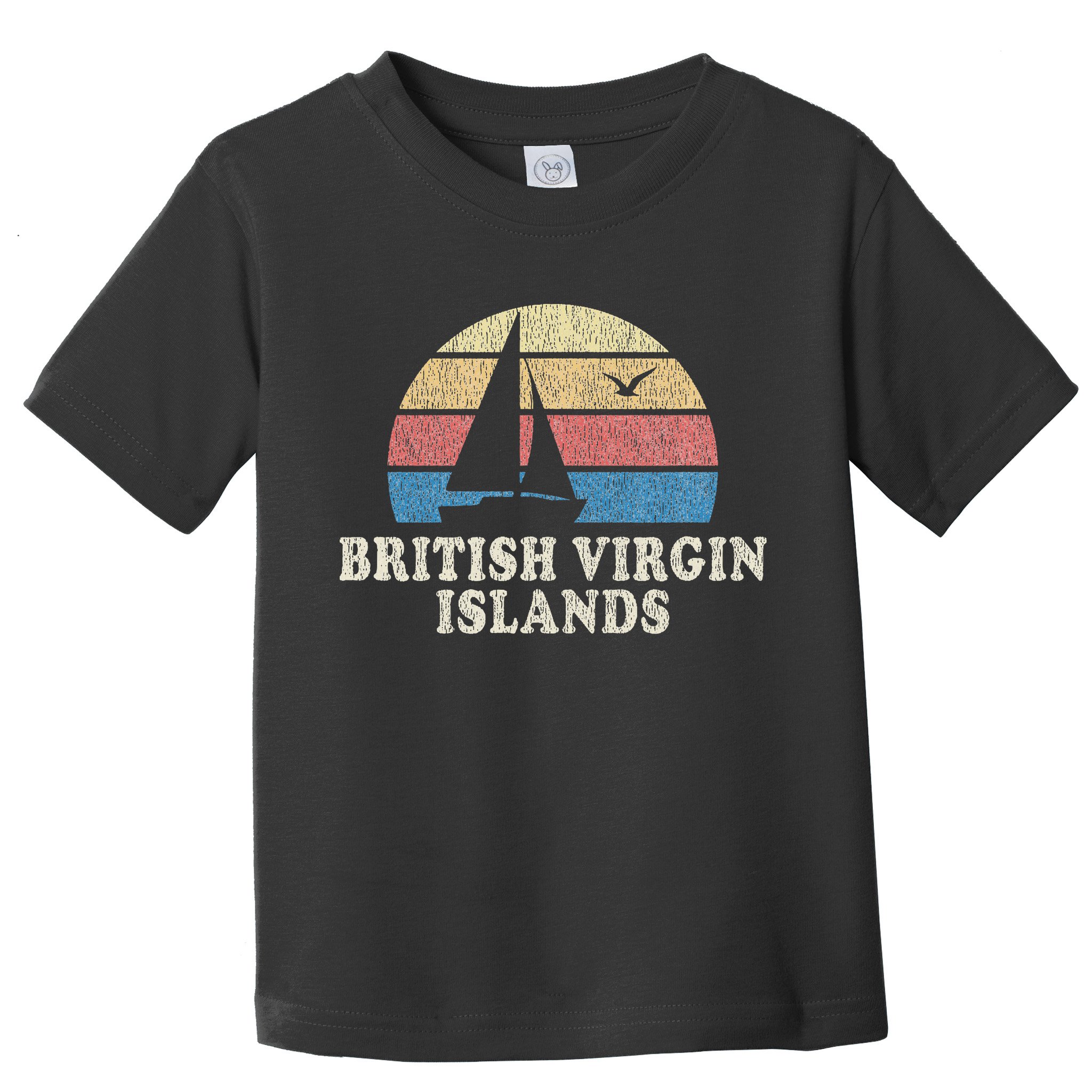 British Virgin Islands Vintage Sailboat 70s Toddler T-Shirt