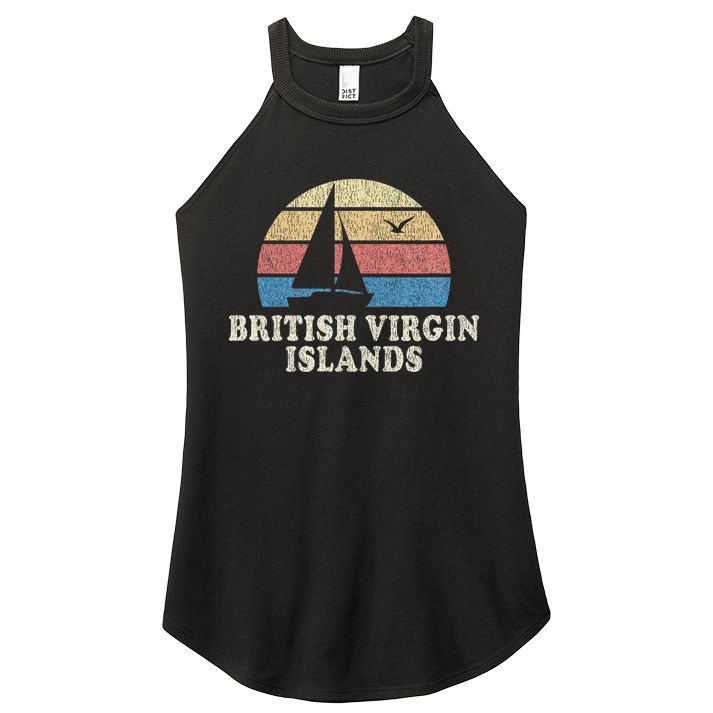 British Virgin Islands Vintage Sailboat 70s Women's Perfect Tri Rocker Tank