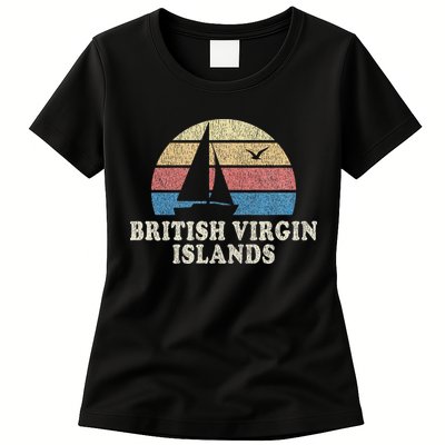 British Virgin Islands Vintage Sailboat 70s Womens T-Shirt