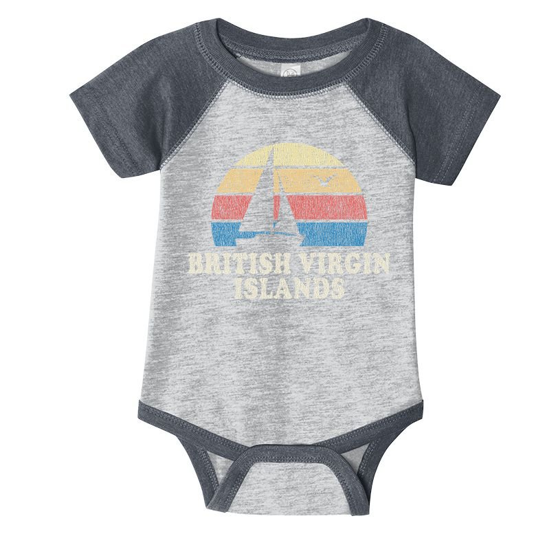 British Virgin Islands Vintage Sailboat 70s Infant Baby Jersey Bodysuit