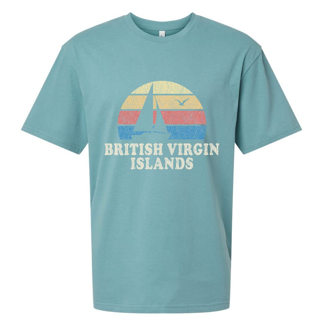 British Virgin Islands Vintage Sailboat 70s Sueded Cloud Jersey T-Shirt
