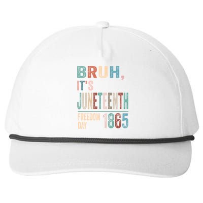 Bruh Vintage Junenth 1865 Freedom Day 2024 June 19 Memory Funny Gift Snapback Five-Panel Rope Hat