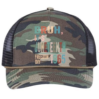 Bruh Vintage Junenth 1865 Freedom Day 2024 June 19 Memory Funny Gift Retro Rope Trucker Hat Cap