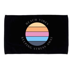 Beach Vibes Keeping Stress Away Microfiber Hand Towel