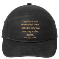 Bible Verse Lying Lips Proverbs 1222 7-Panel Snapback Hat