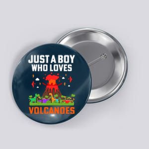 Boy Volcano Magma Eruption Geology Button