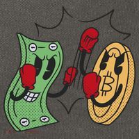 Bitcoin Vs Money Boxing Fight Cotton Canvas Backpack