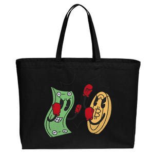 Bitcoin Vs Money Boxing Fight Cotton Canvas Jumbo Tote