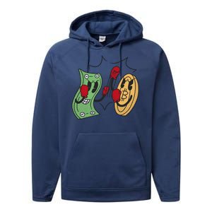 Bitcoin Vs Money Boxing Fight Performance Fleece Hoodie