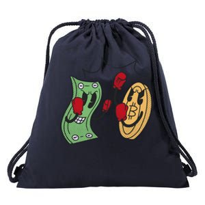 Bitcoin Vs Money Boxing Fight Drawstring Bag