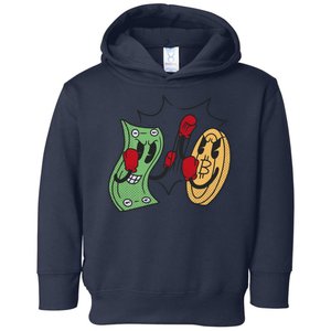 Bitcoin Vs Money Boxing Fight Toddler Hoodie