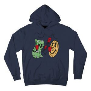 Bitcoin Vs Money Boxing Fight Tall Hoodie