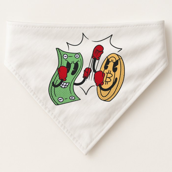 Bitcoin Vs Money Boxing Fight USA-Made Doggie Bandana