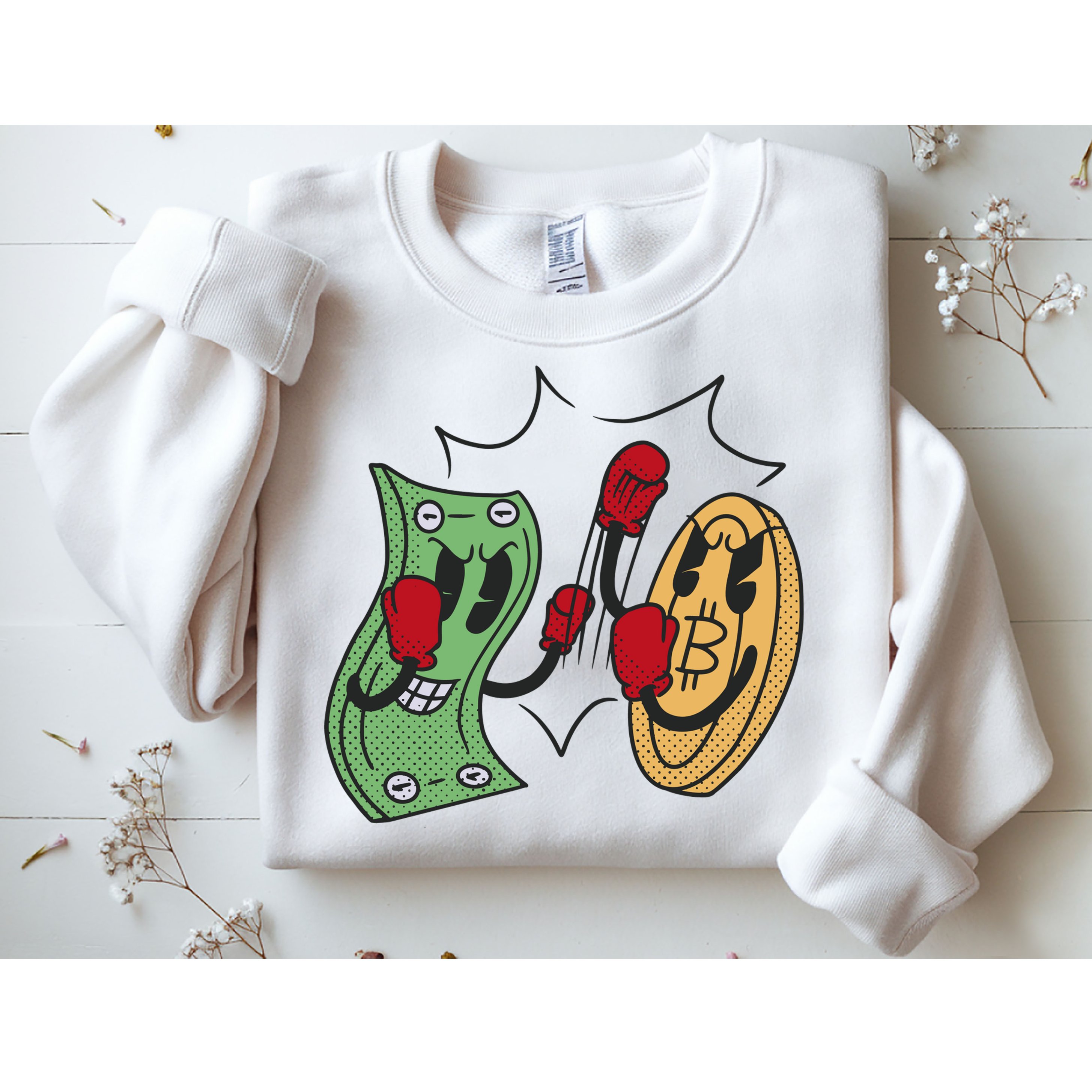 Bitcoin Vs Money Boxing Fight Sweatshirt