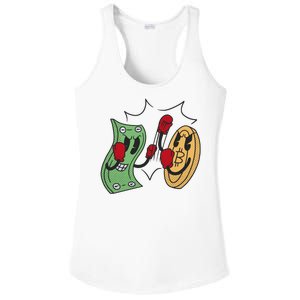 Bitcoin Vs Money Boxing Fight Ladies PosiCharge Competitor Racerback Tank