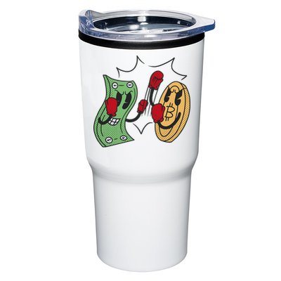 Bitcoin Vs Money Boxing Fight Tumbler