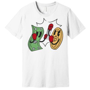 Bitcoin Vs Money Boxing Fight Premium T-Shirt