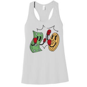 Bitcoin Vs Money Boxing Fight Women's Racerback Tank