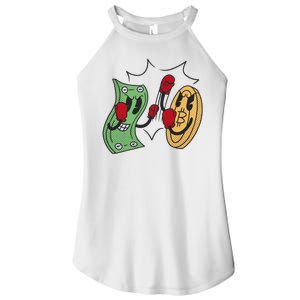 Bitcoin Vs Money Boxing Fight Women's Perfect Tri Rocker Tank