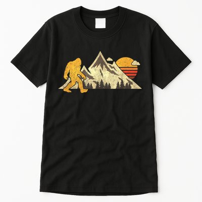 Bigfoot Vintage Mountain Sun Sasquatch Camping Camper Tall T-Shirt