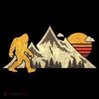Bigfoot Vintage Mountain Sun Sasquatch Camping Camper Button