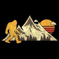 Bigfoot Vintage Mountain Sun Sasquatch Camping Camper Flatbill Hat