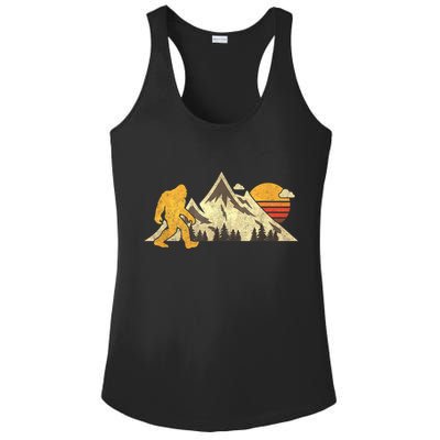 Bigfoot Vintage Mountain Sun Sasquatch Camping Camper Ladies PosiCharge Competitor Racerback Tank