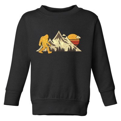 Bigfoot Vintage Mountain Sun Sasquatch Camping Camper Toddler Sweatshirt